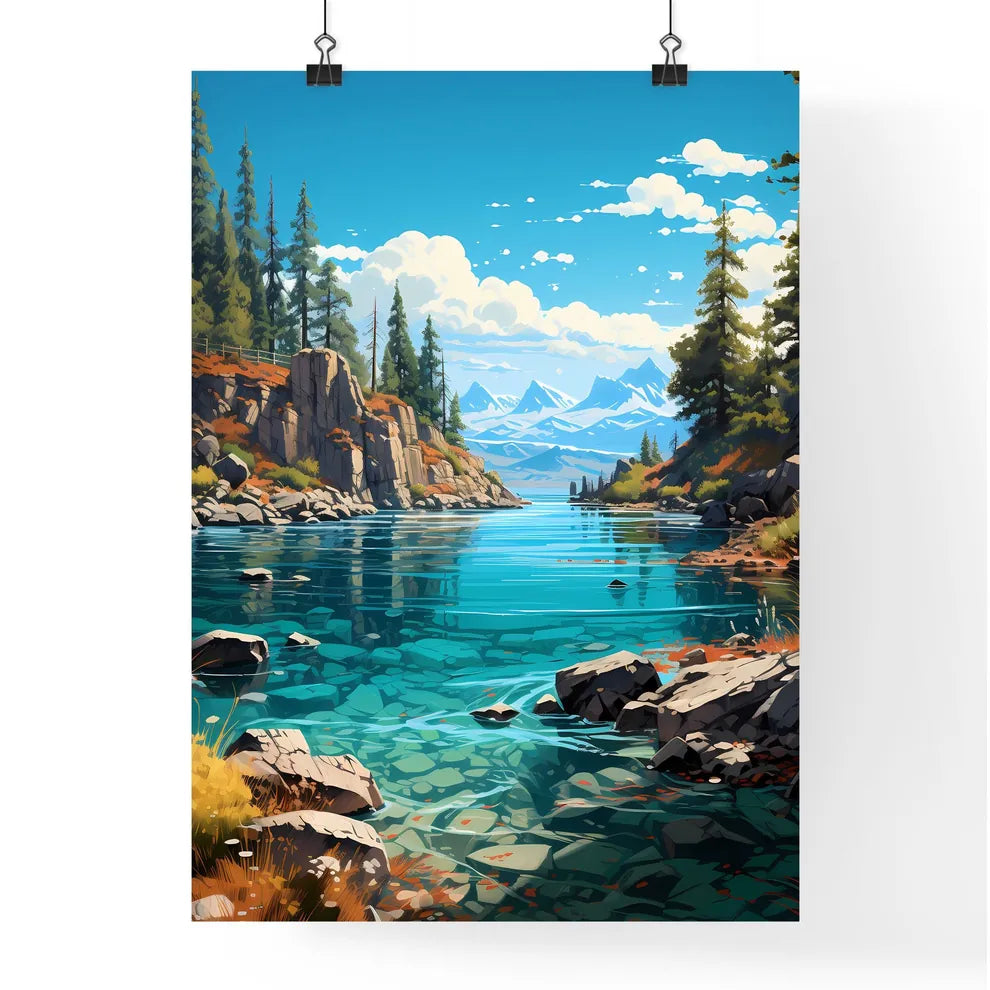 A Poster of Lake Tahoe National Park - A Riv Poster