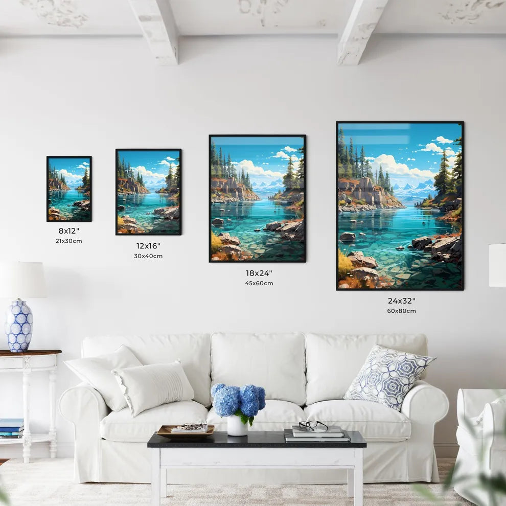 A Poster of Lake Tahoe National Park - A Riv - Kitchen Hangings