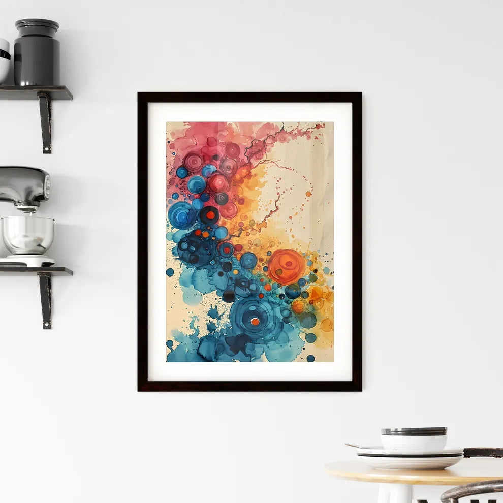 A Poster of abstract art of curved lines - A Framed Print