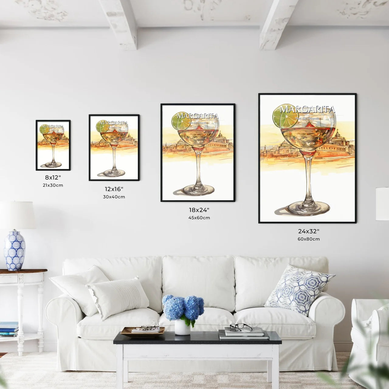 A Poster of Margarita Glass with classic mar - Kitchen Hangings