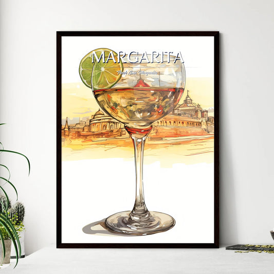 A Poster of Margarita Glass with classic mar - Framed Art Print