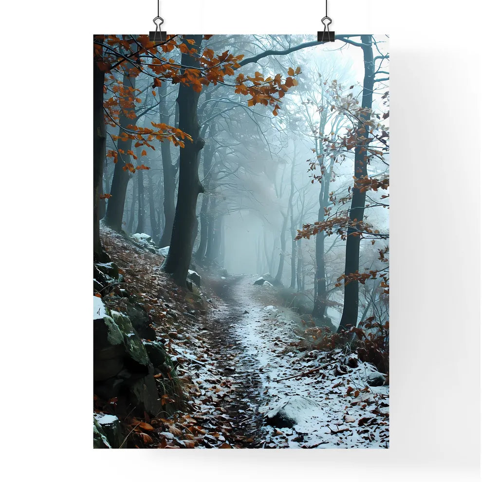 A Poster of winter forrest - A Path Throu Poster