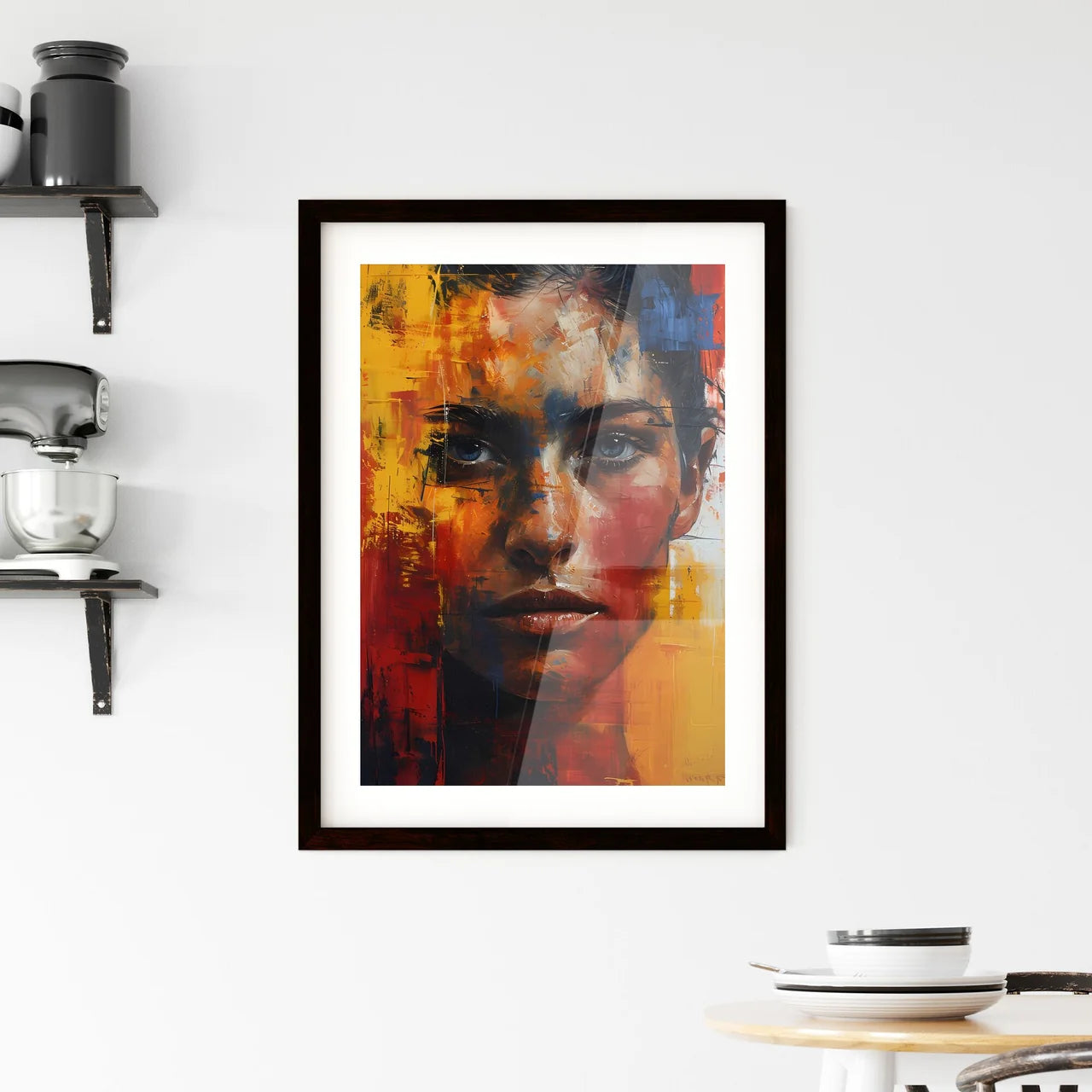 A Poster of The Alien Portrait with colorful Framed Print