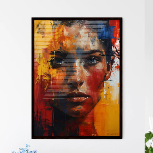 A Poster of The Alien Portrait with colorful - Framed Art Print