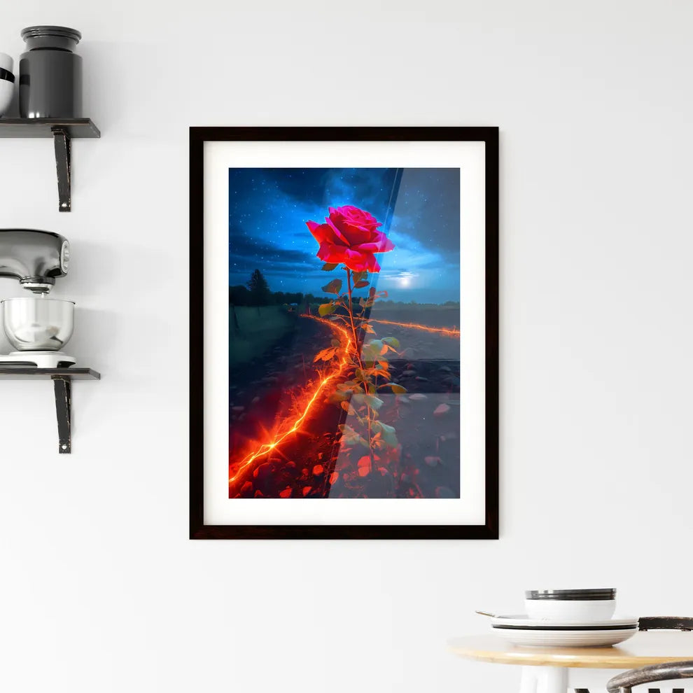 A Poster of In a quiet valley - A Rose Growi Framed Print