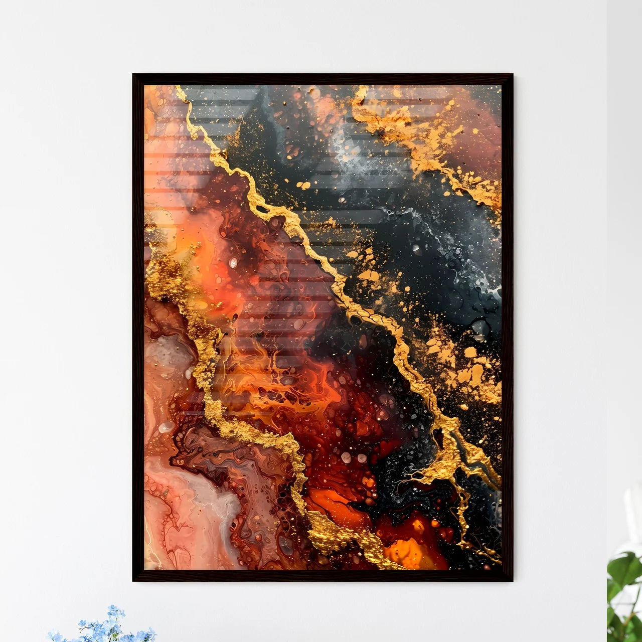 A Poster of onyx white lucite  pink canvas w - Framed Art Print