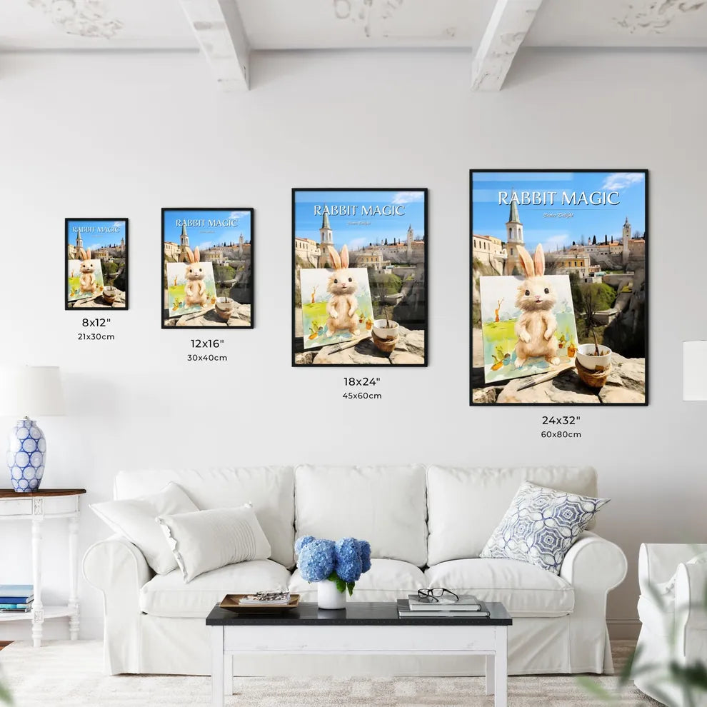 A Poster of stylish easter rabbit with copy space  Size Chart