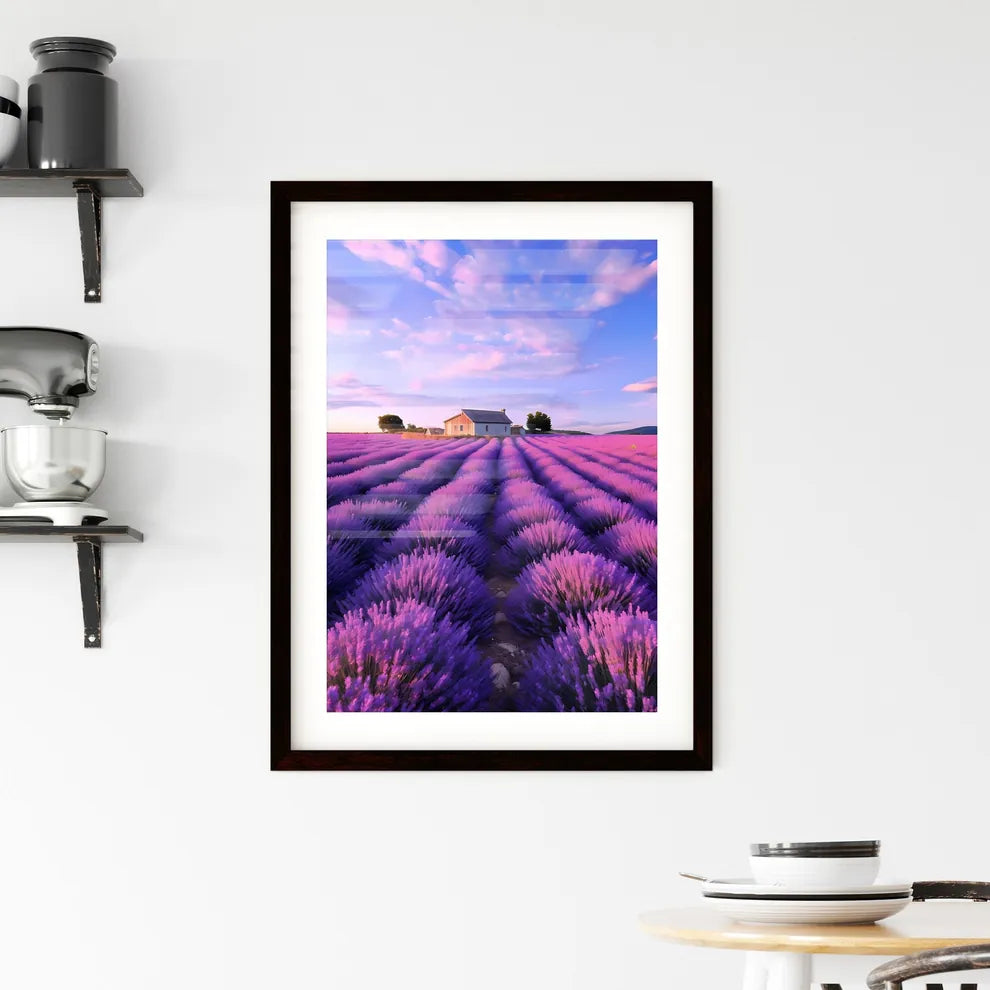 A Poster of large lavender flower sea - A Fi Framed Print