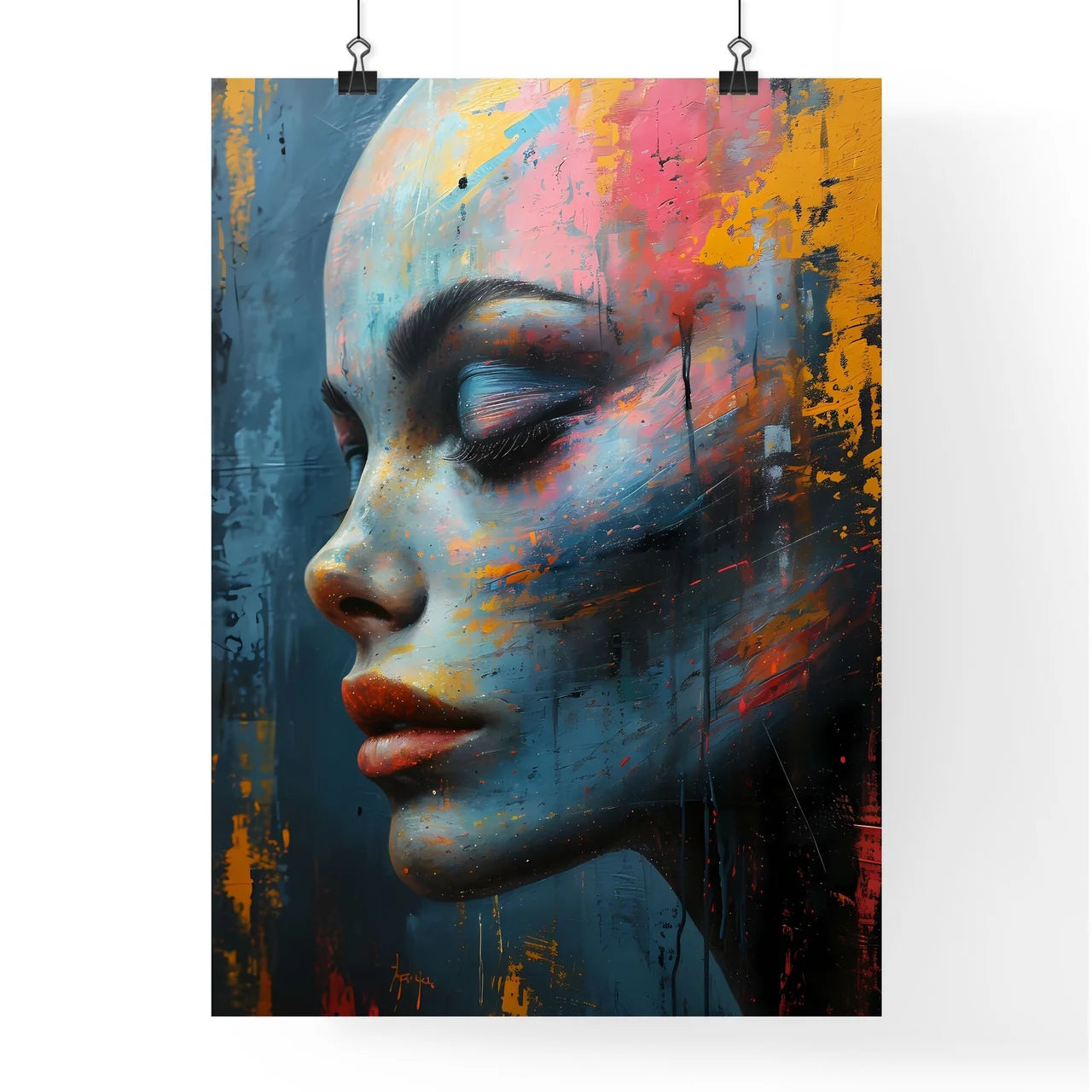 A Poster of The Alien Portrait with colorful Poster