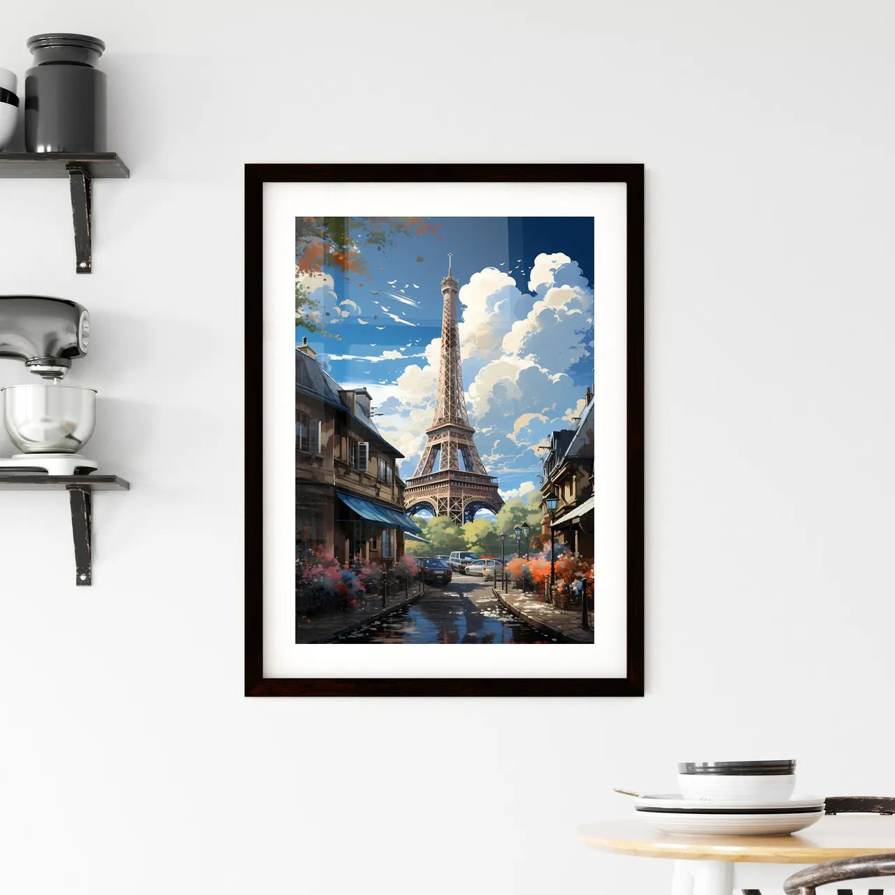 A Poster of the roofs of paris - A Tower In The Distance Custom Print