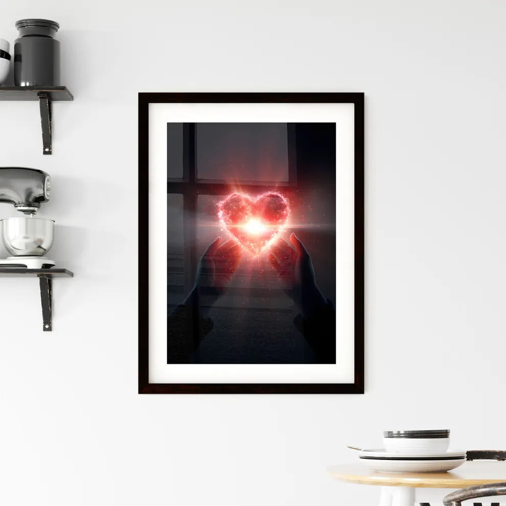 A Poster of Hope in the heart - Hands Holdin Framed Print
