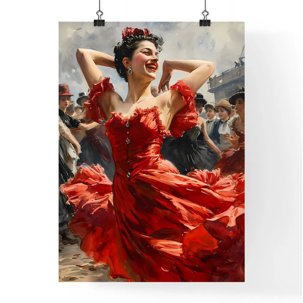 A Poster of French cancan dancers in Moulin  Poster