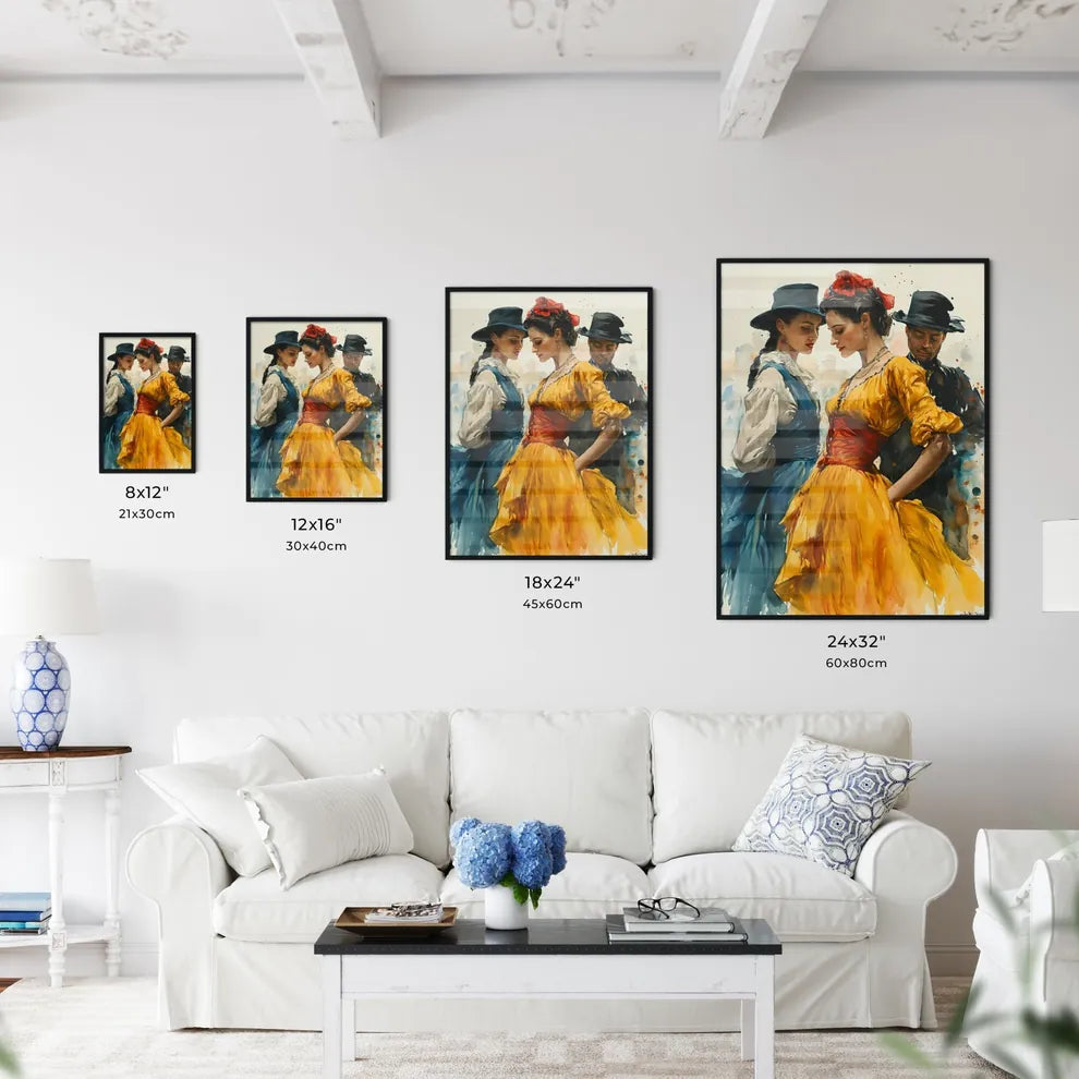 A Poster of French cancan dancers in Moulin  - Kitchen Hangings