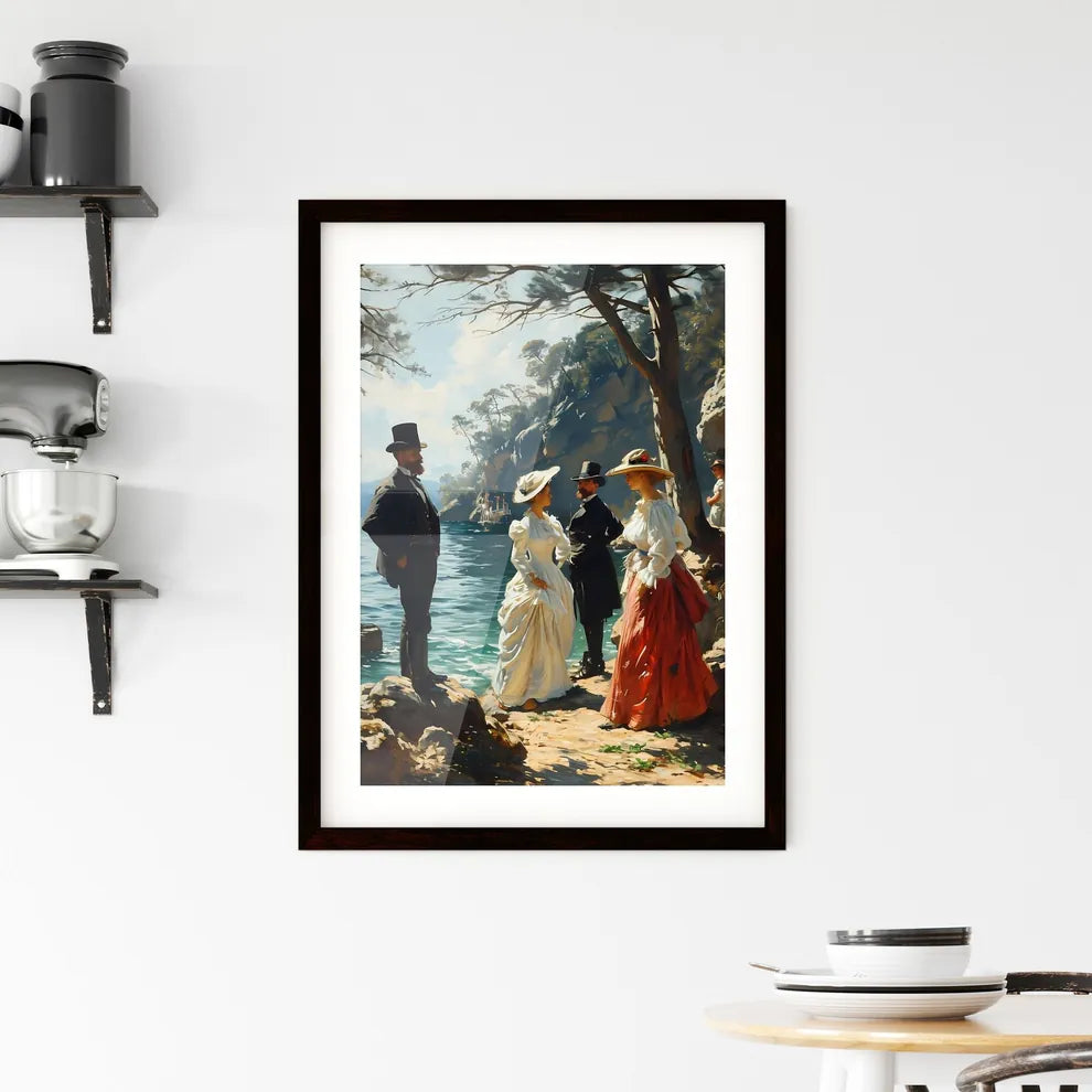 A Poster of bathing scene - A Group Of P Framed Print