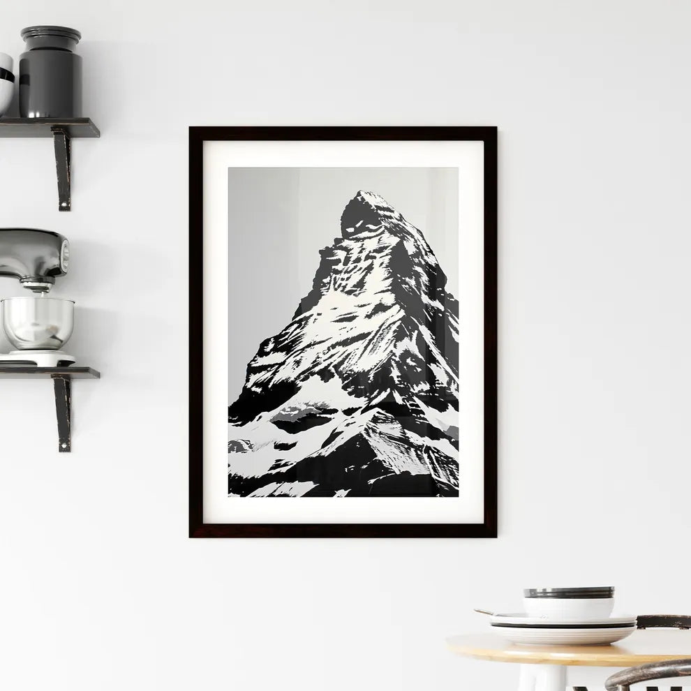 A Poster of Matterhorn - A Mountain W Framed Print