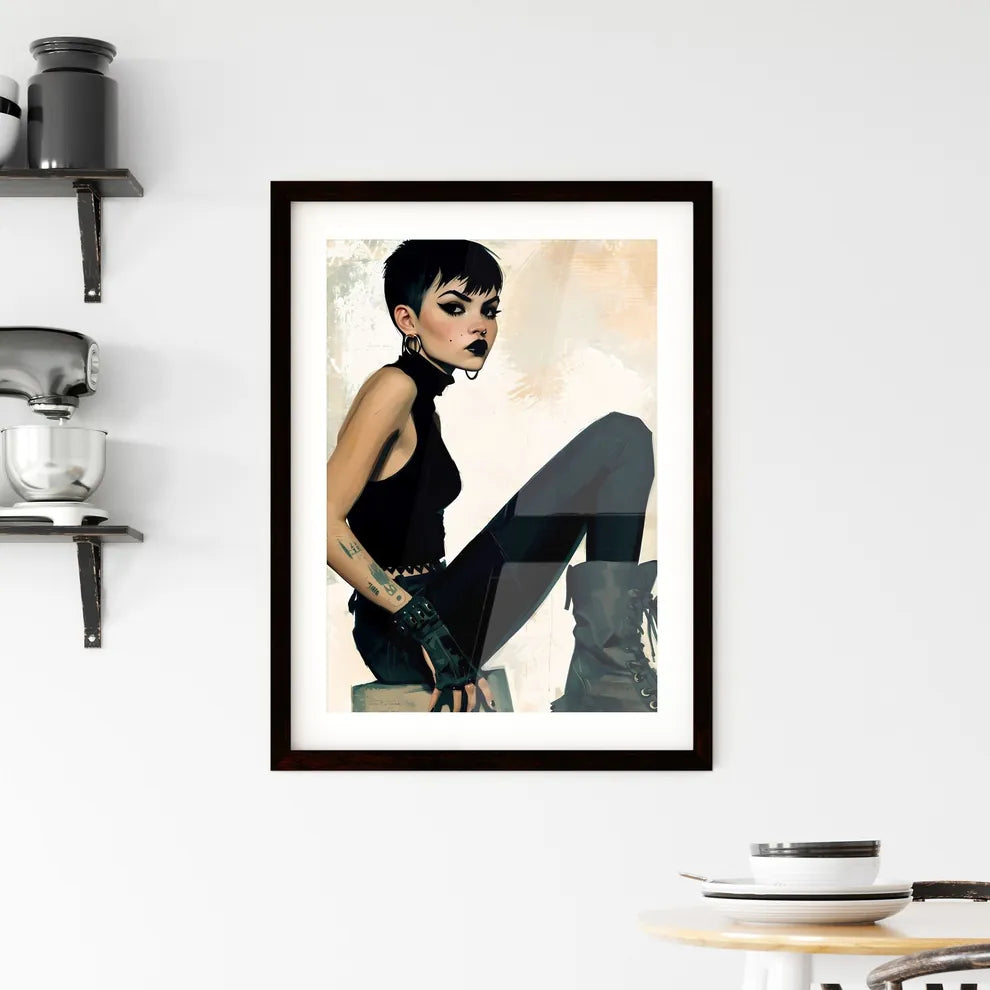 A Poster of beautiful female rockablilly - A Framed Print