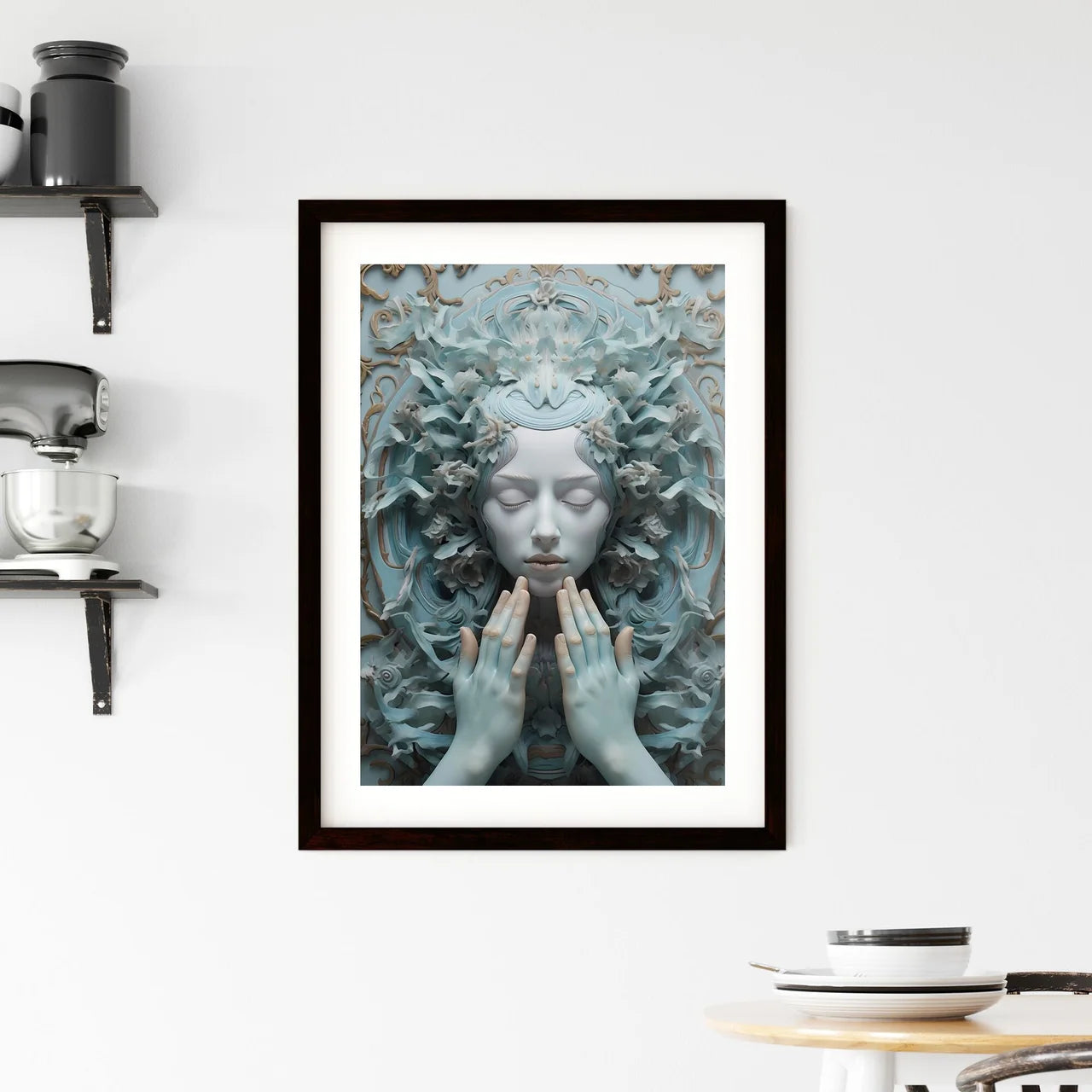 A Poster of a hand drawn painting made from  Framed Print