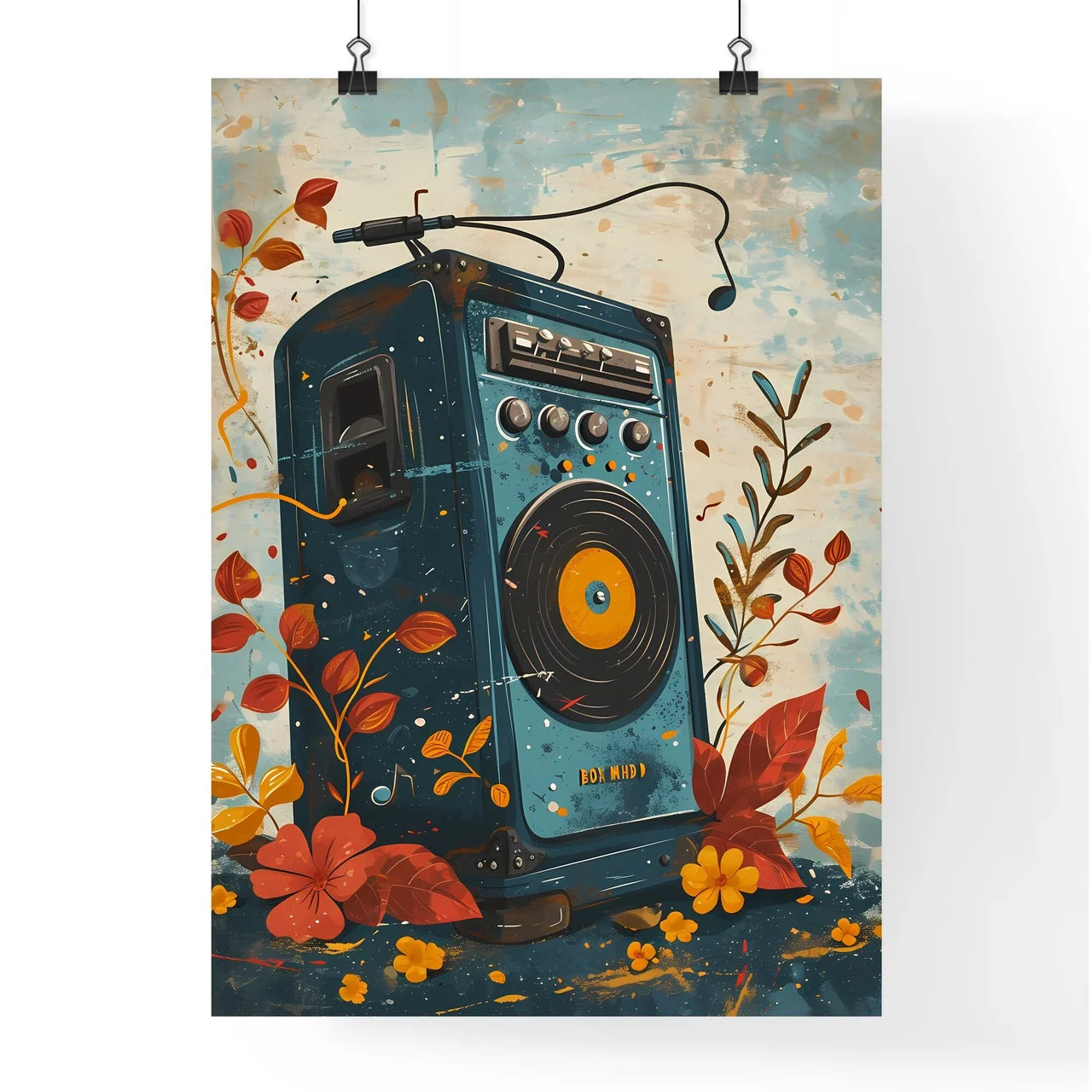 A Poster of simple music poster with the tex Poster