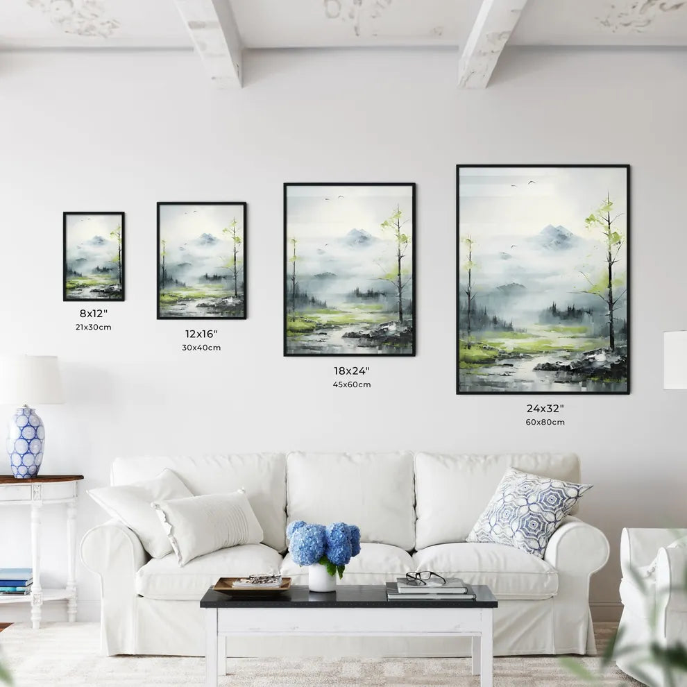 A Poster of painting of mountain side in spr - Kitchen Hangings