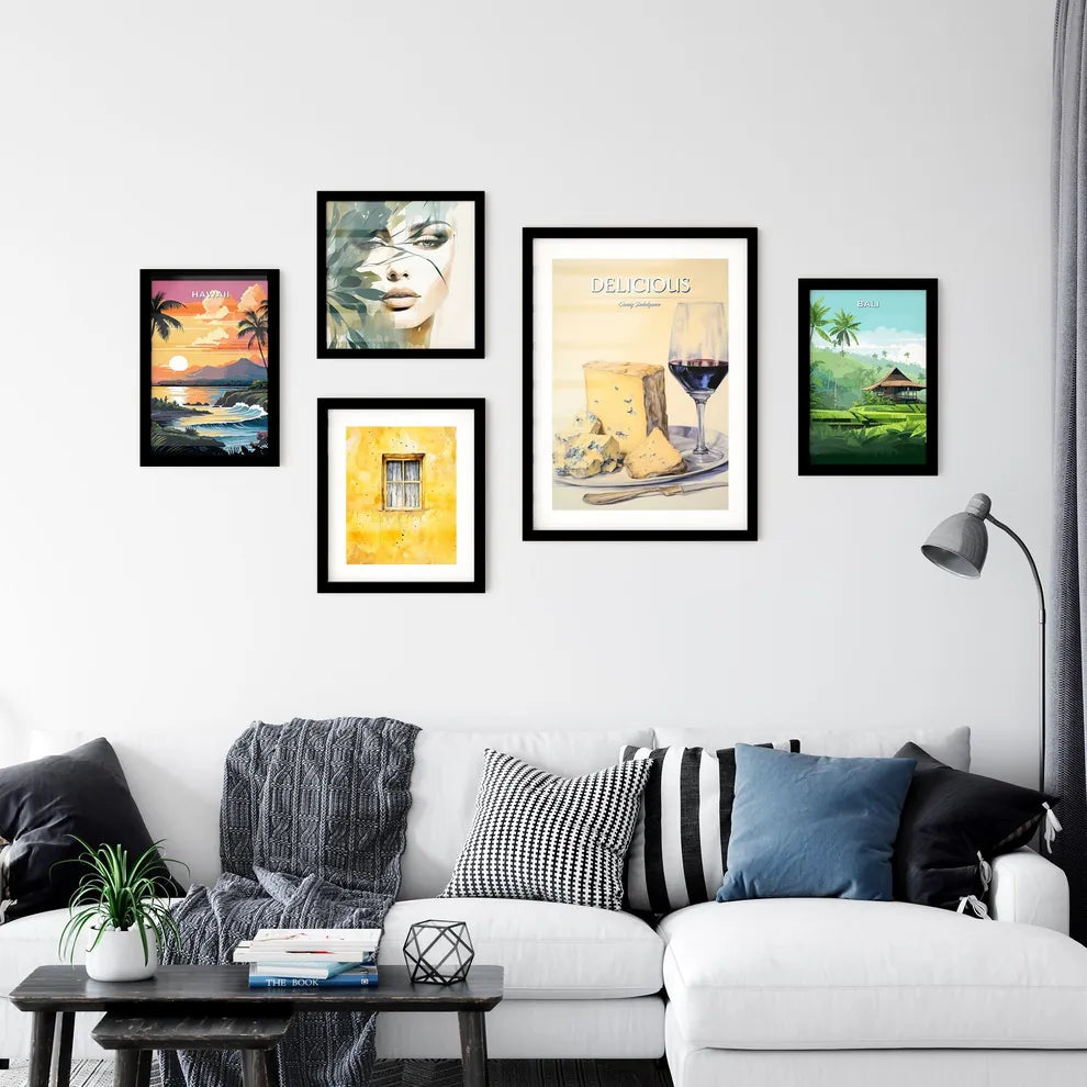 A Poster of Gorgonzola cheese on beige backg Wall Art