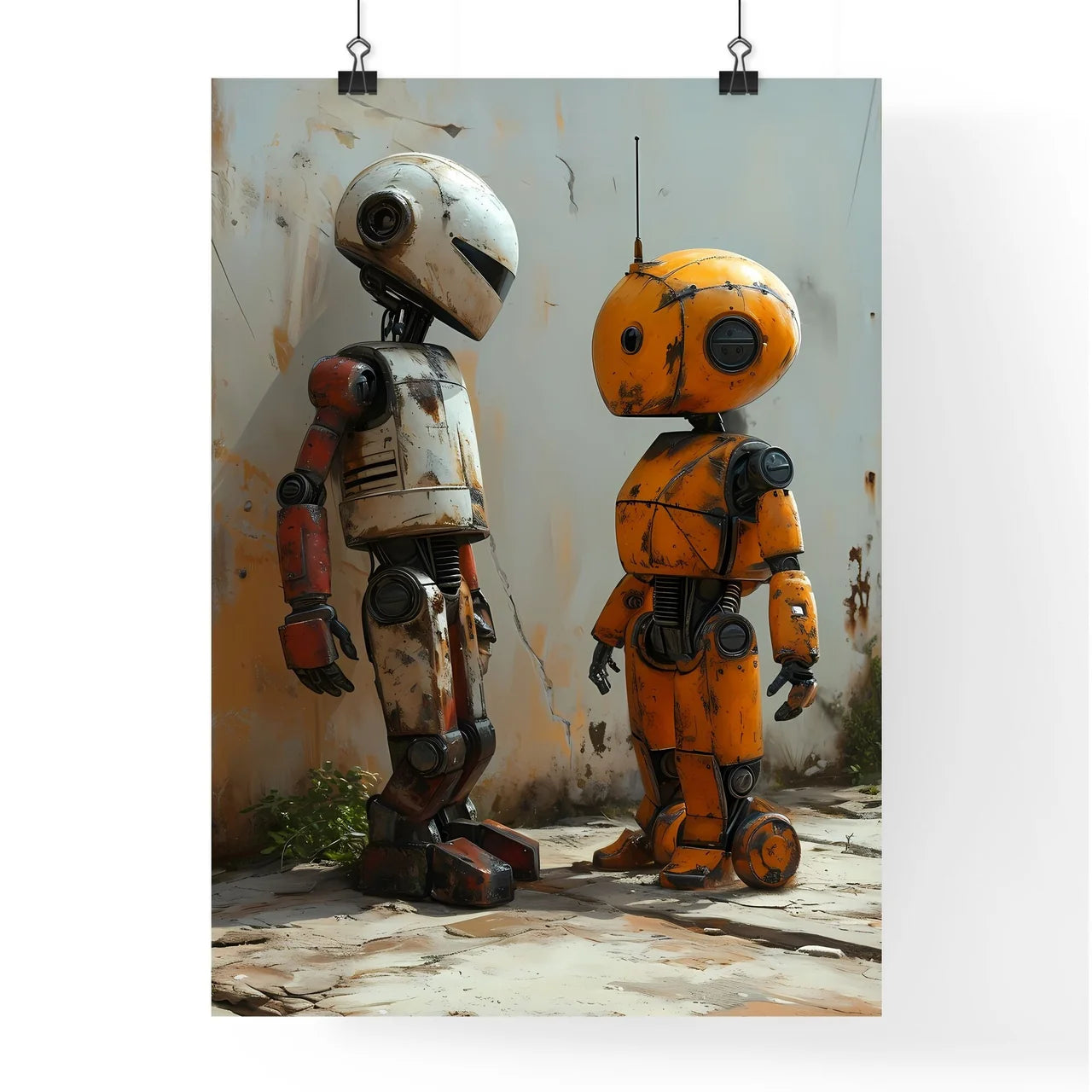 A Poster of an alien and a robot in love  Poster