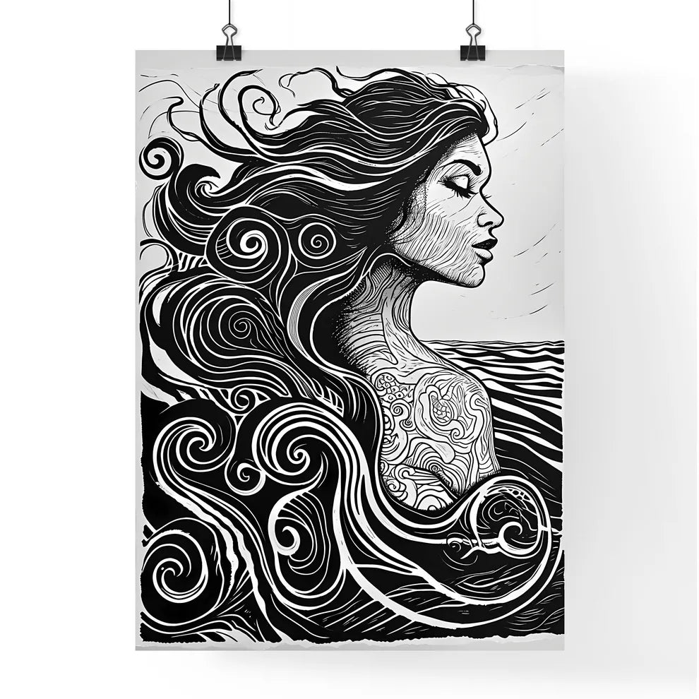 A Poster of art deco minimalism - A Woman Wi Poster