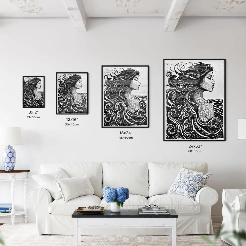 A Poster of art deco minimalism - A Woman Wi - Kitchen Hangings