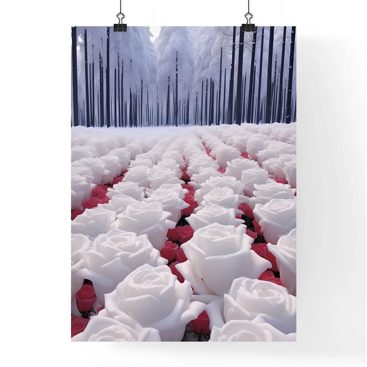 A Poster of photos of 1000 roses after heavy Poster