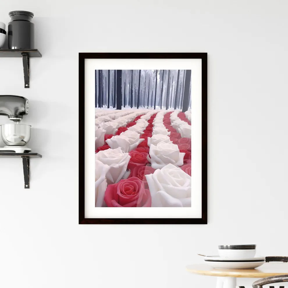 A Poster of photos of 1000 roses after heavy Framed Print