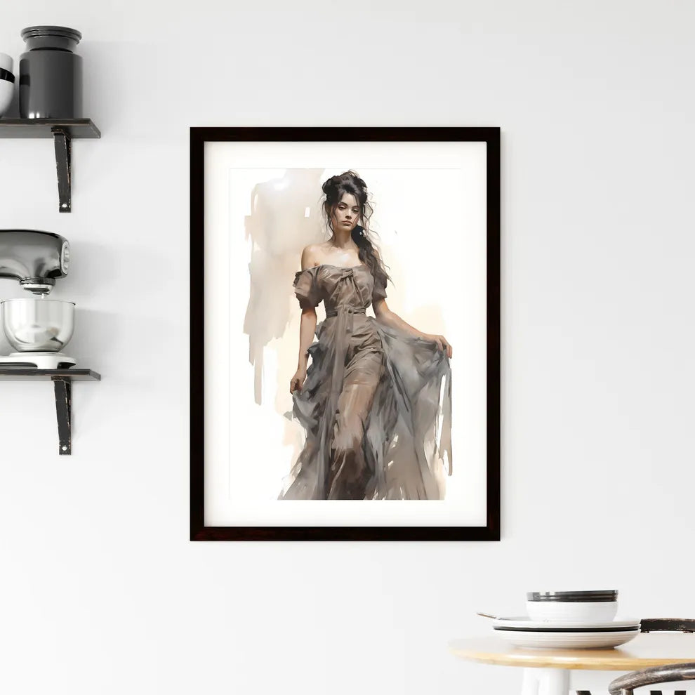 A Poster of Beautiful victorian dress - A Wo Framed Print