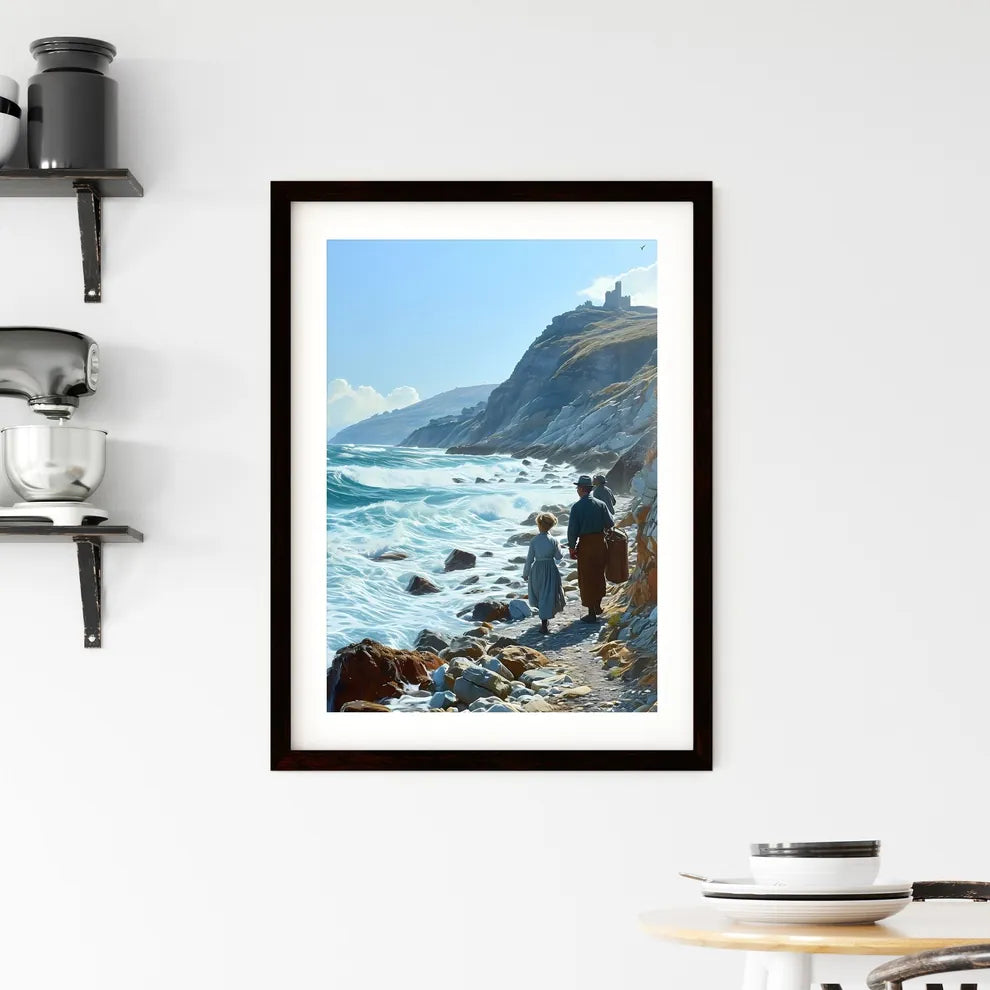 A Poster of bathing scene - A Group Of P Framed Print