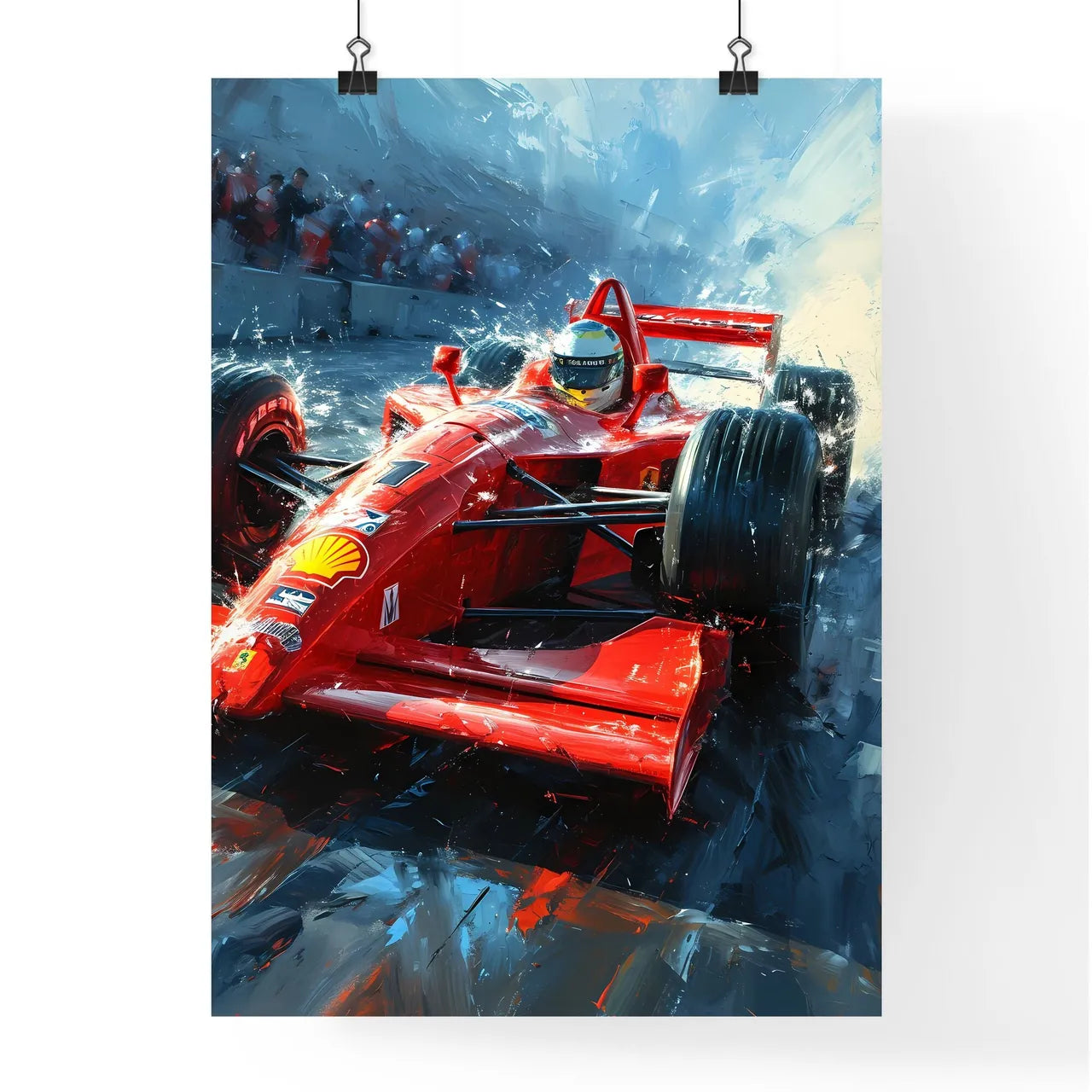 A Poster of Formula One style race car - A R Poster
