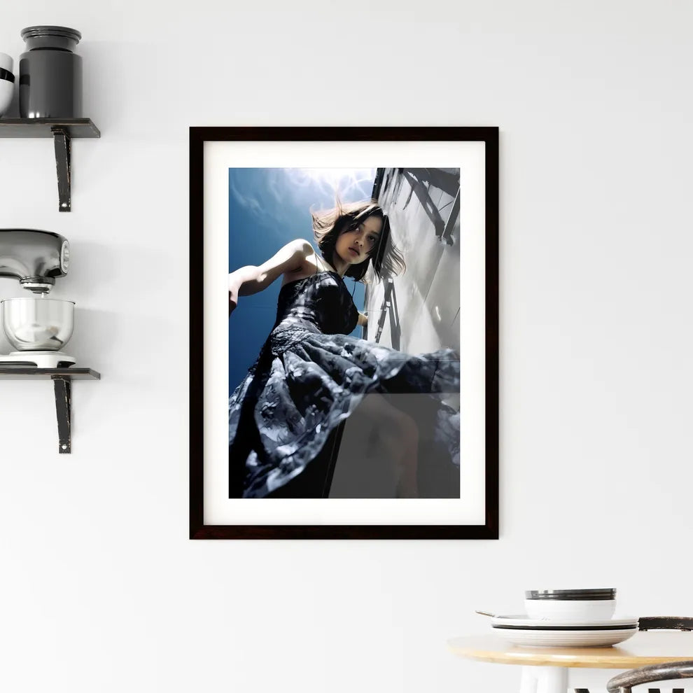 A Poster of A girl in a light dress - A Woma Framed Print