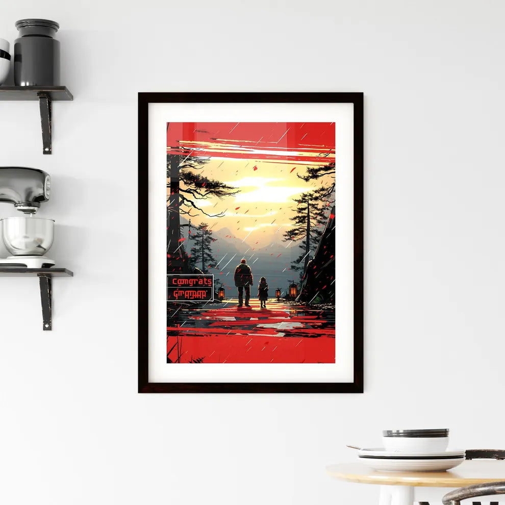 A Poster of the words congratulations dad on Framed Print