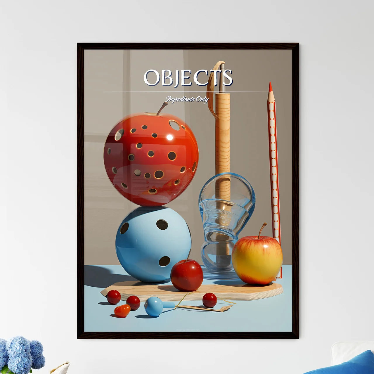 A Poster of A group of objects - A Group Of  - Framed Art Print