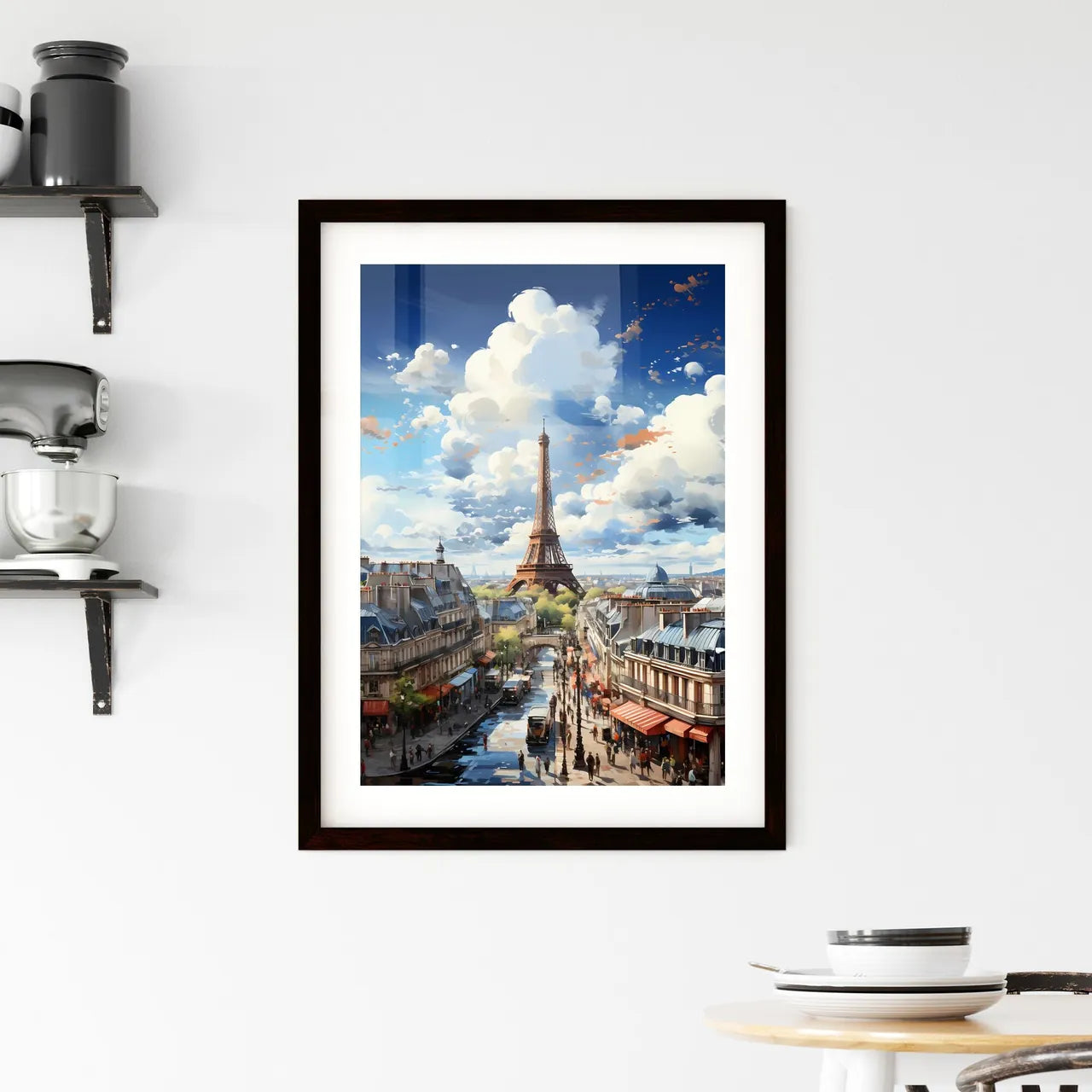 A Poster of the roofs of paris - A City With A Tower And Buildings Custom Print