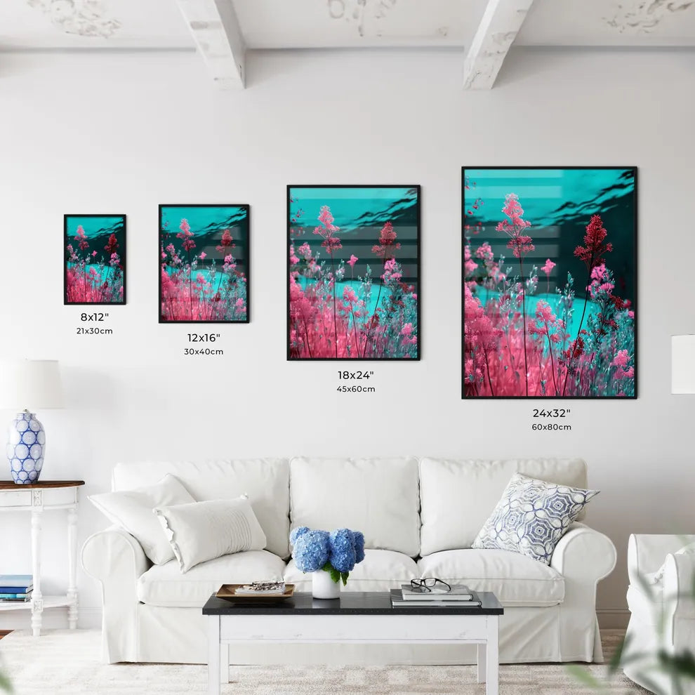 A Poster of tunnel shadows - Pink Flowers - Kitchen Hangings