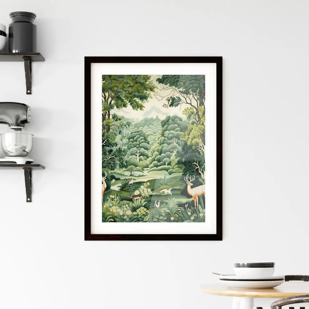 A Poster of green tapestry  Framed Print