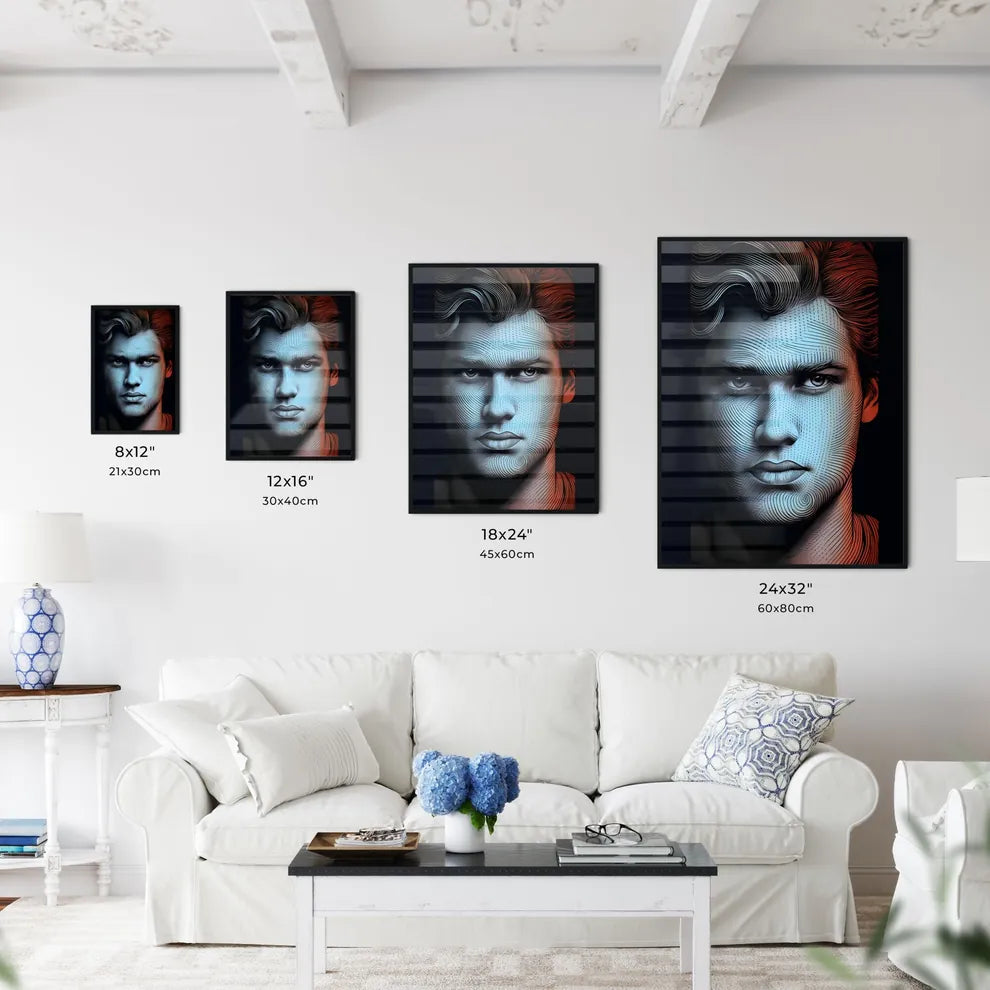 A Poster of line drawing of handsome masculi - Kitchen Hangings