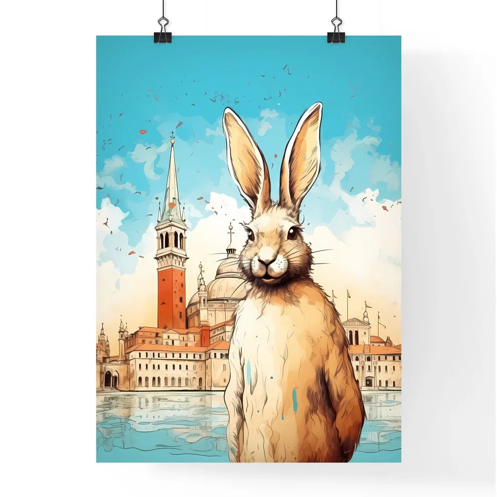 A Poster of stylish easter rabbit with copy space  Poster