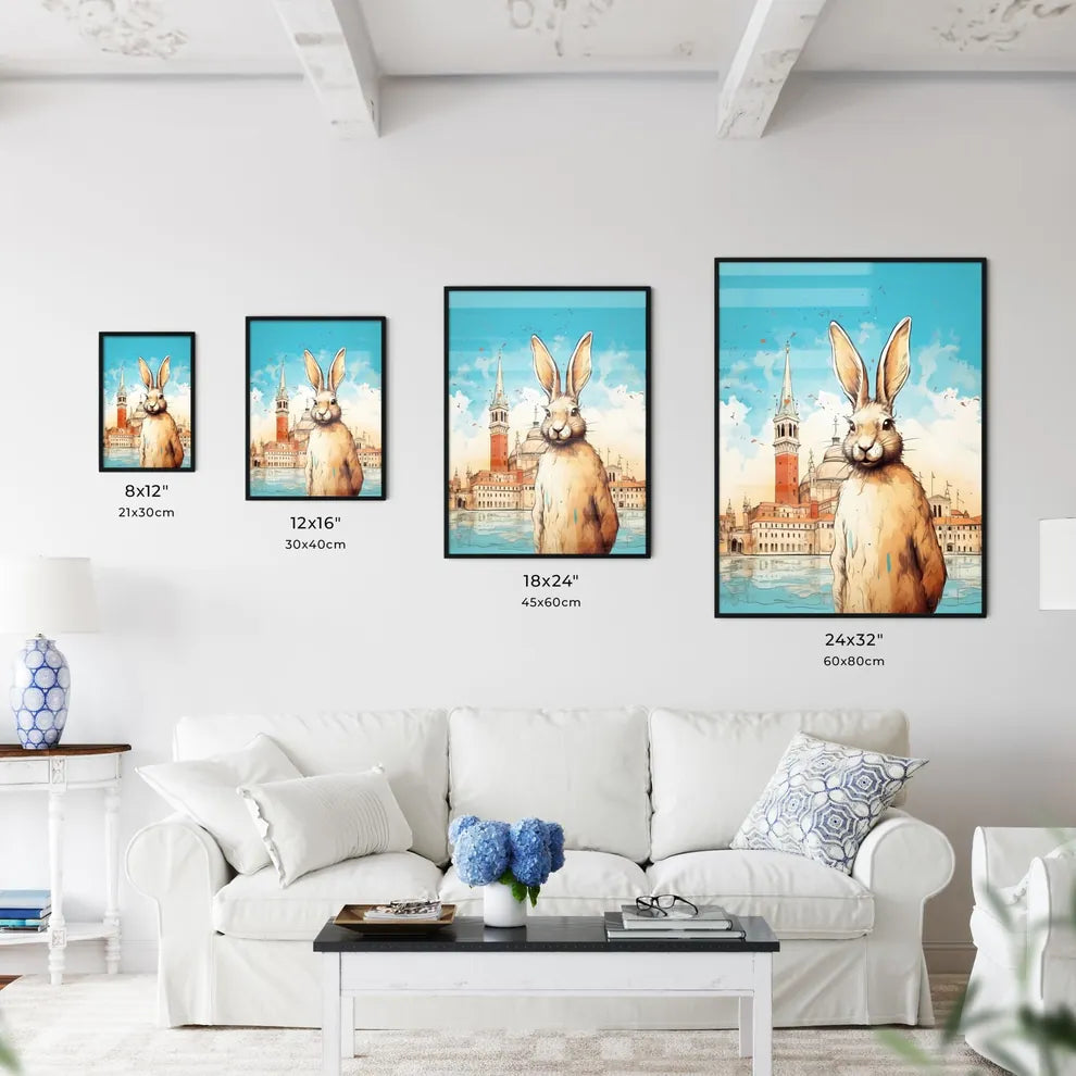 A Poster of stylish easter rabbit with copy space  Size Chart