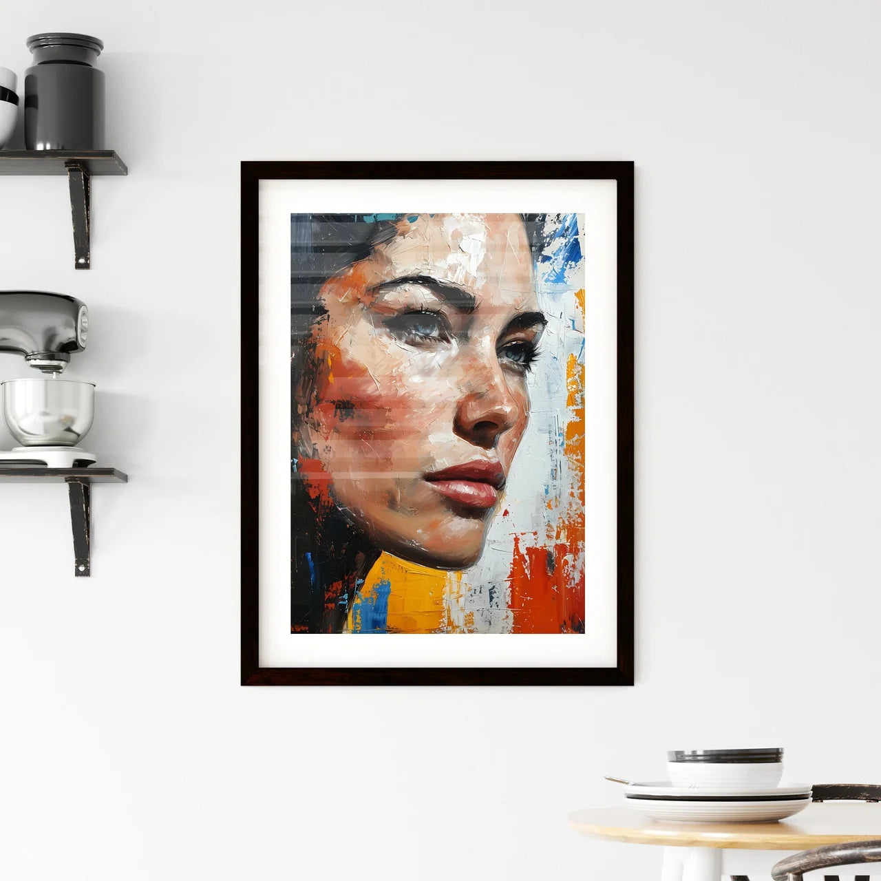 A Poster of The Alien Portrait with colorful Framed Print