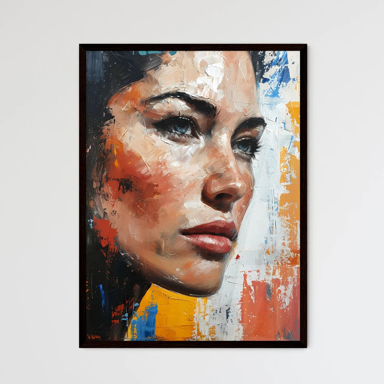 A Poster of The Alien Portrait with colorful - Framed Art Print