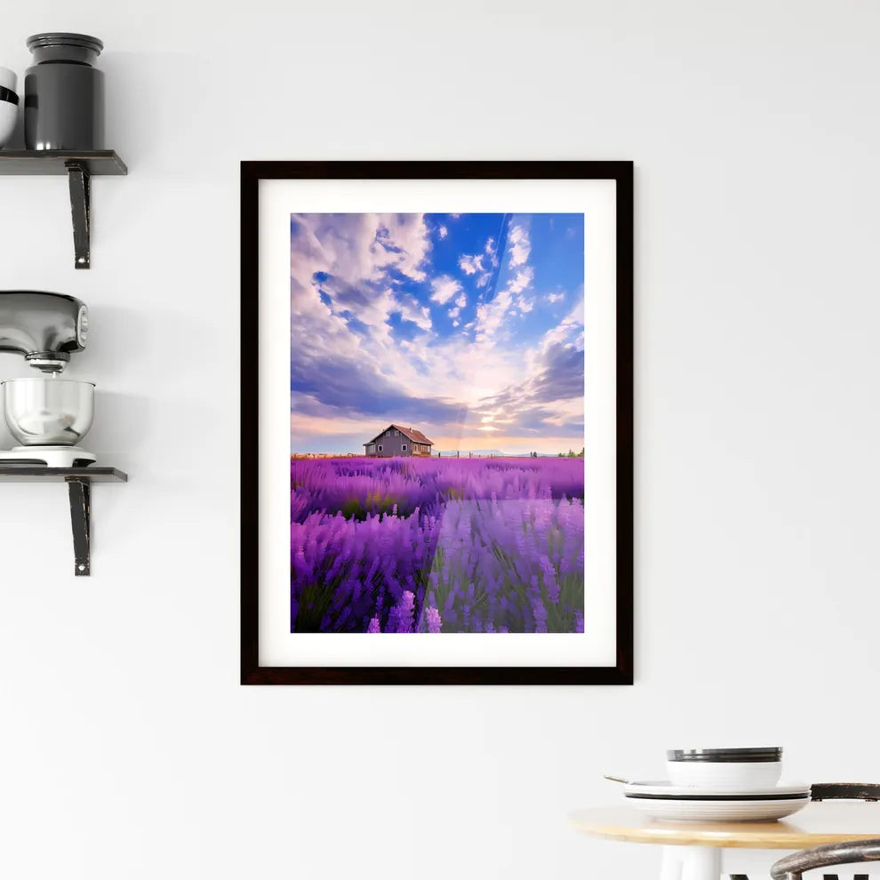 A Poster of large lavender flower sea - A Ho Framed Print