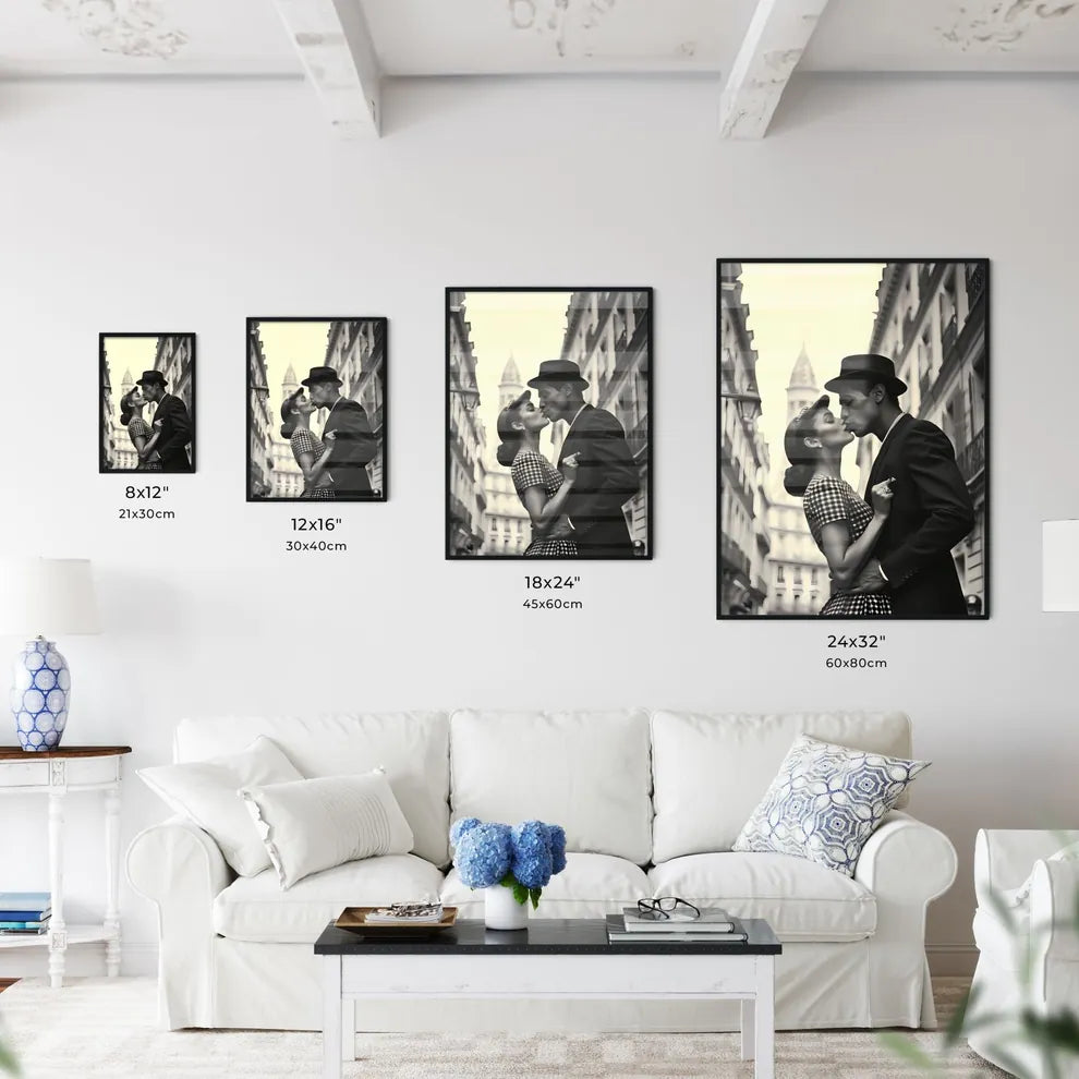 A Poster of if Picasso was a photographer - A Man And Woman Kissing In A Street Size Chart