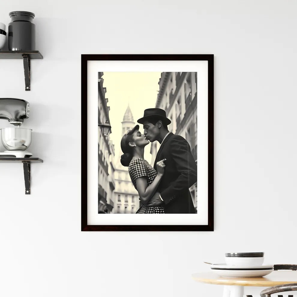 A Poster of if Picasso was a photographer - A Man And Woman Kissing In A Street Custom Print
