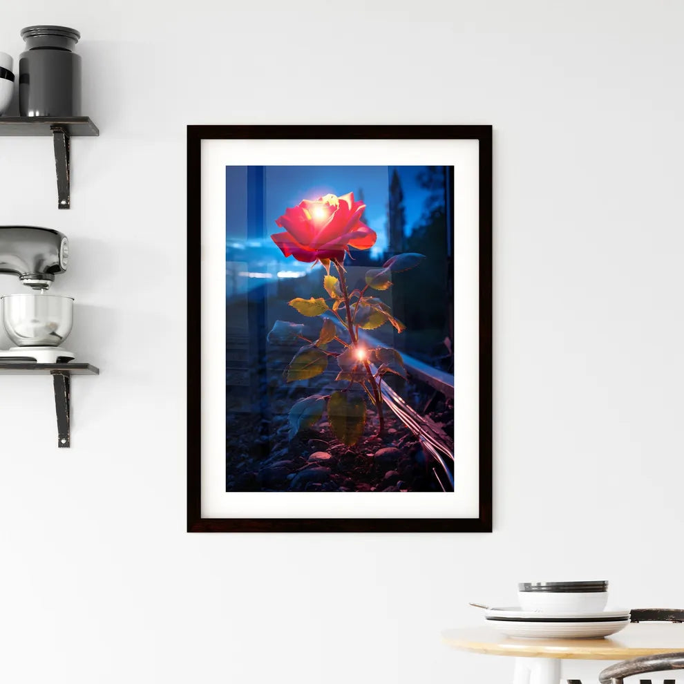 A Poster of In a quiet valley - A Rose Growi Framed Print