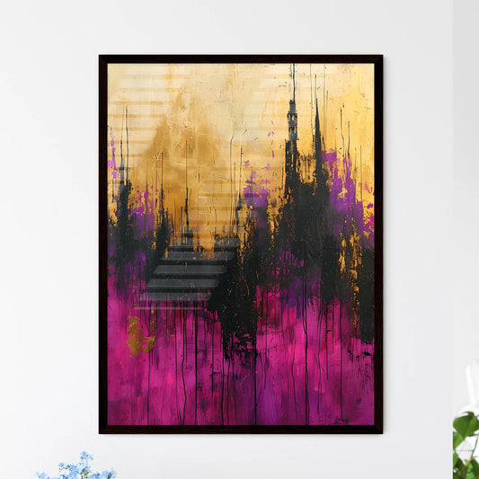 A Poster of onyx white lucite  pink canvas w - Framed Art Print