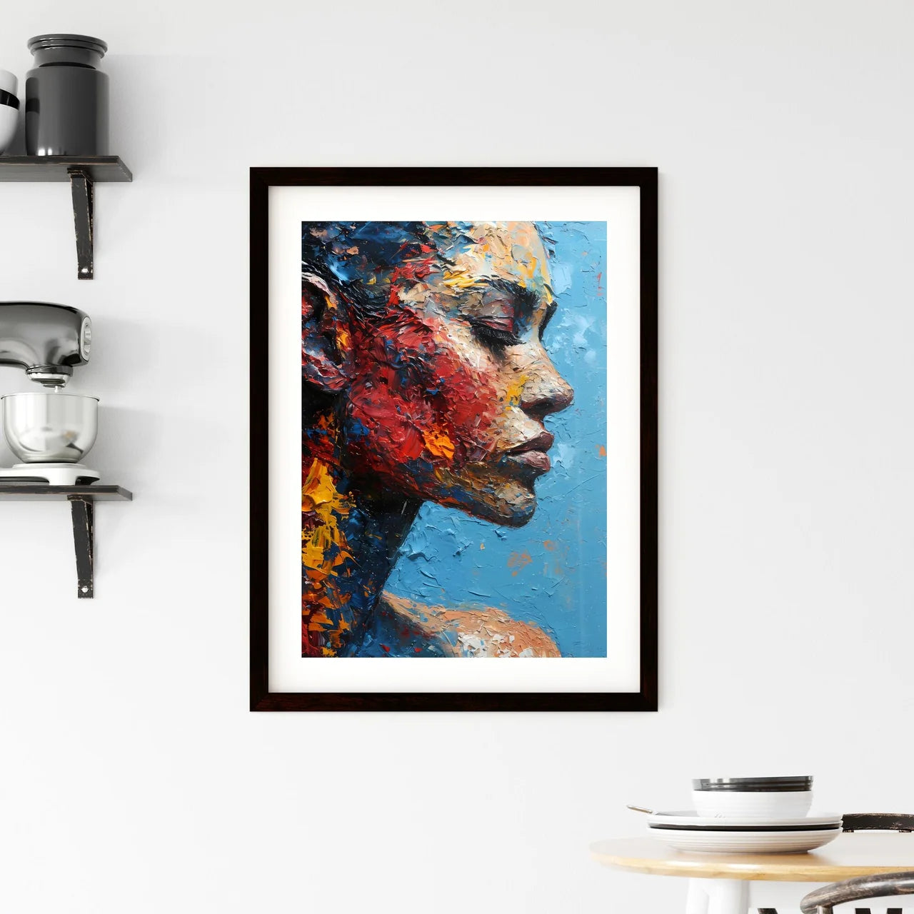 A Poster of The Alien Portrait with colorful Framed Print