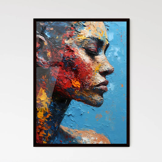 A Poster of The Alien Portrait with colorful - Framed Art Print